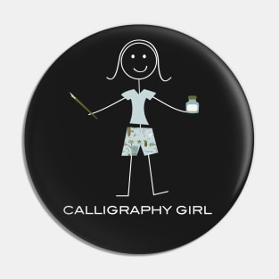 Funny Womens Calligraphy design Pin