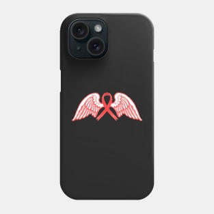 Red Awareness Ribbon with Angel Wings 2 Phone Case