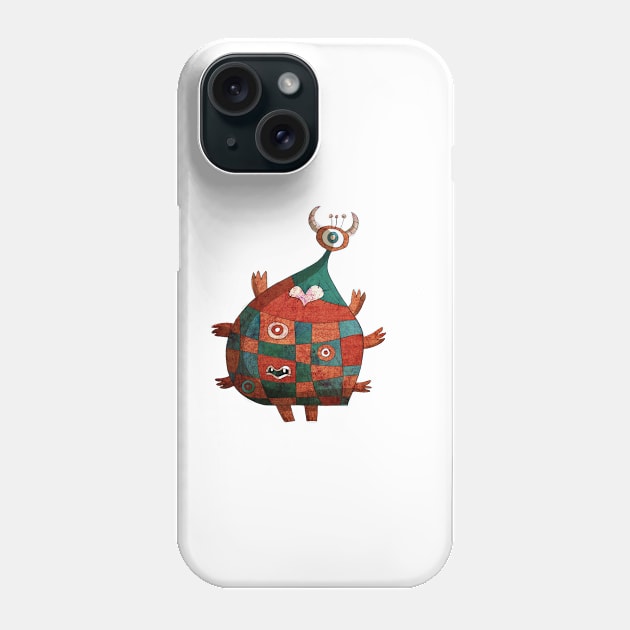 monster with one eye Phone Case by Sunshine Corner