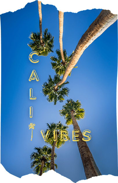 Cali Vibes - California Sky Palm Trees Kids T-Shirt by EvolvedandLovingIt