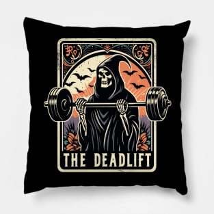 The Deadlift Death Tarot Card Grim Reaper Weight Training Workout Pillow