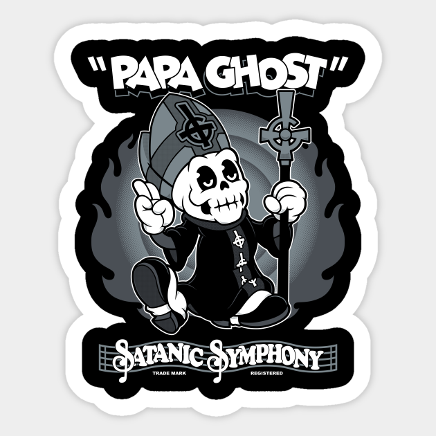 Papa Ghost - Vintage Cartoon Satanic Symphony - Creepy Cute Goth - Ghost - Sticker | TeePublic Papa Ghost - Vintage Cartoon Satanic Symphony - Creepy Cute Goth - Ghost - Sticker | TeePublic