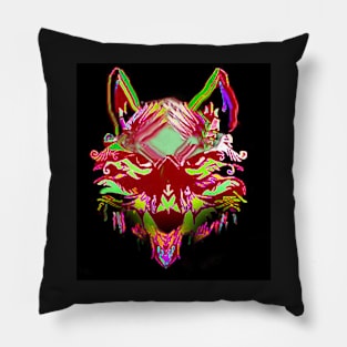 Colorful Wolf Pillow