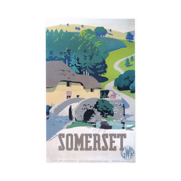 Somerset - GWR - Vintage Railway Travel Poster - 1936 by BASlade93