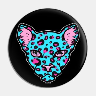 Pink and Blue Leopard Pin