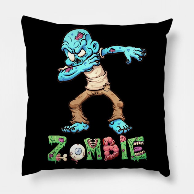 Dabbing Zombie T shirt Halloween Boys Kids Dab Funny Zombies Pillow by Antoniusvermeu