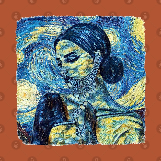 Woman in saree Van Gogh Style by todos