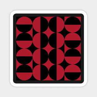 red and black geometric pattern Magnet