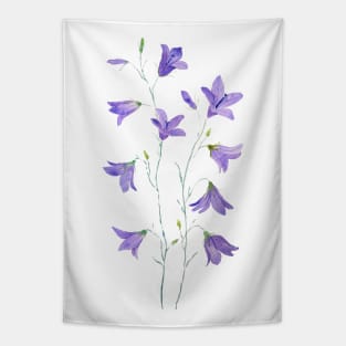 purple harebell wildflower watercolor Tapestry