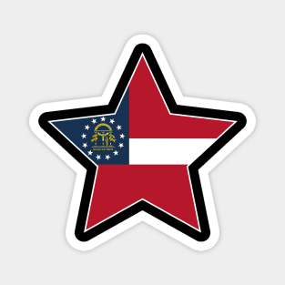 Georgia State Flag Star Magnet