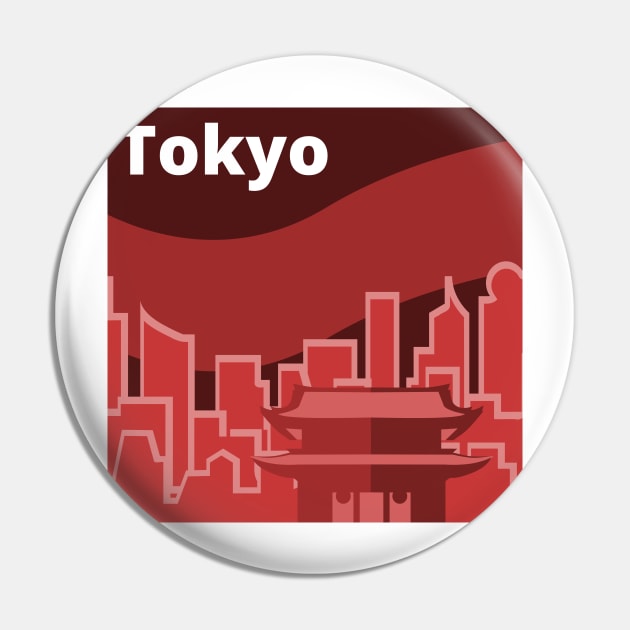 Tokyo Skyline Pin by citypanda