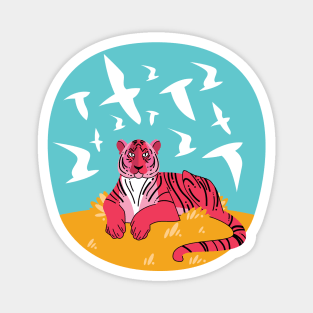 Tiger and Birds Magnet