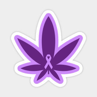 CBD epilepsy ribbon purple Magnet