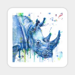 RHINOCEROS watercolor portrait Magnet