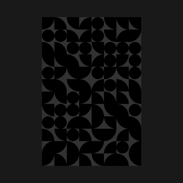 Black Colored Geometric Pattern - Shapes #3 by Trendy-Now