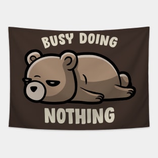 Busy Doing Nothing - Funny Lazy Bear Gift Tapestry