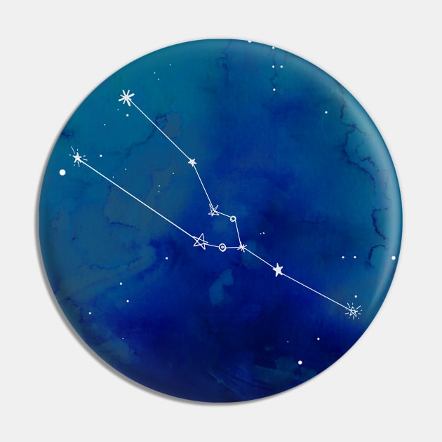 Taurus Zodiac Watercolor Constellation Pin by aterkaderk