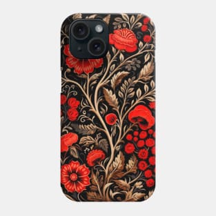 Red and Gold Flower Design Phone Case