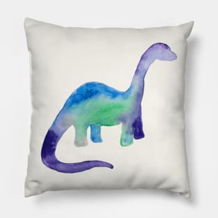 watercolor brachiosaurus dinosaur Pillow