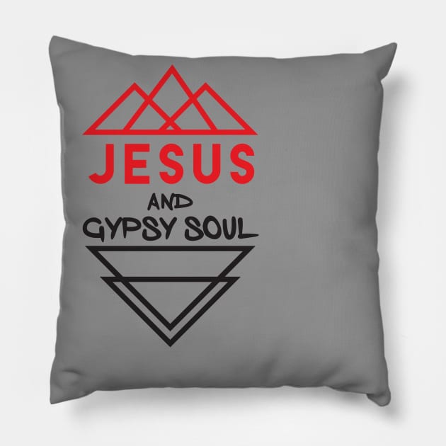 Jesus and Gypsy Soul Pillow by adcastaway