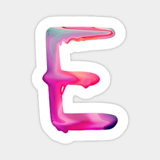 Letter E In Vibrant Watercolor Magnet