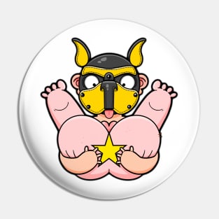 Gay Yellow Pup Bum Squeeze Pin