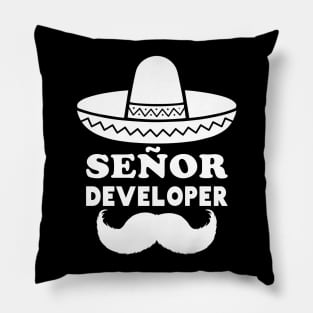 Señor Developer (Senior Developer) - White Pillow