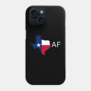 Texas Flag State Outline AF (white) Phone Case