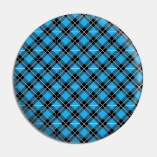 Diagonal Iight Blue and Black Flannel-Plaid Pattern Pin