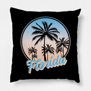 Florida Is Calling And I Must Go Retro Palm Trees Florida Pillow