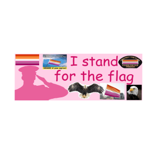 i stand for the (lesbian) flag bumper sticker T-Shirt