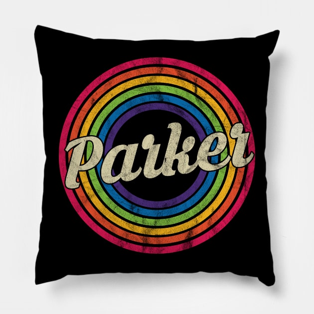 Parker - Retro Rainbow Faded-Style Pillow by MaydenArt