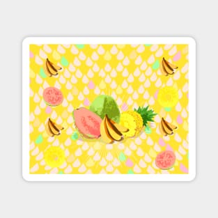 GUAVA BANANA PINEAPPLE PATTERN Magnet