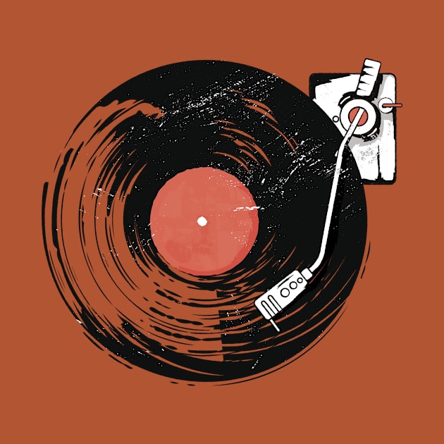 Vintage Record Player Illustration // Vinyl Lover Gift by SLAG_Creative