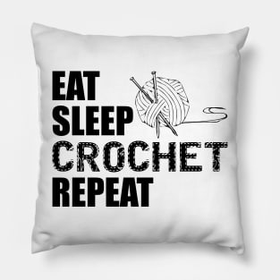 Crochet - Eat sleep crochet repeat Pillow