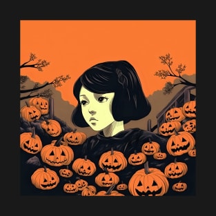 Halloween Girl with Pumpkin T-Shirt