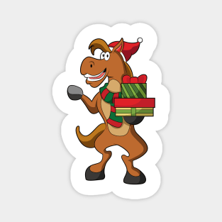 Horse with Scarf Santa hat & Gifts Magnet