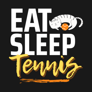 Eat Sleep Tennis Lazy Cat T-Shirt