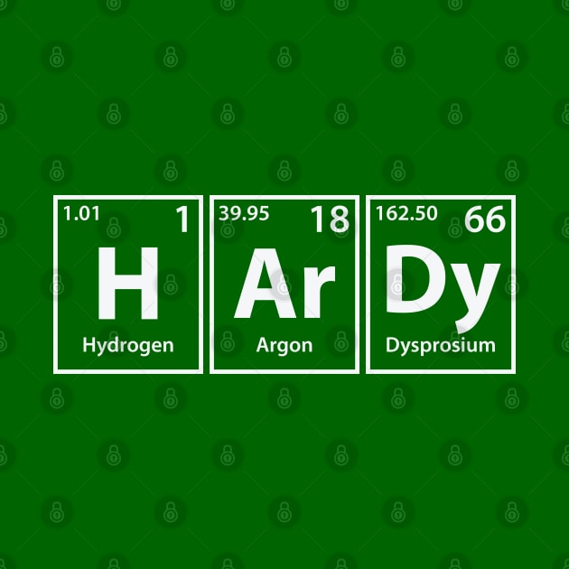 Hardy (H-Ar-Dy) Periodic Elements Spelling by cerebrands