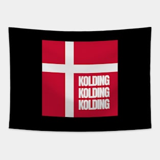 Kolding City in Danish Flag Colors Tapestry