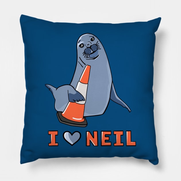 I Love Neil the Seal Pillow by Sparkleweather