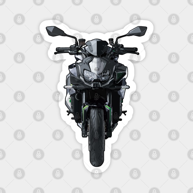 Z H2 Bike Front View Illustration Magnet by KAM Std