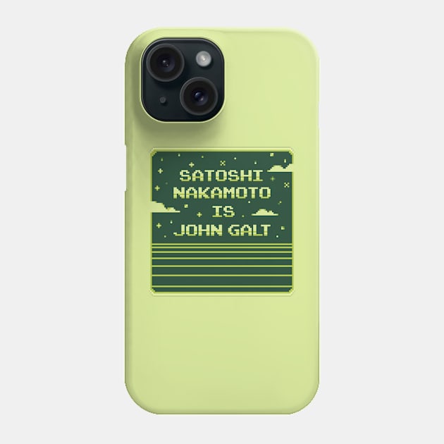 Satoshi Nakamoto is John Galt Pixel Art Phone Case by CyberRex