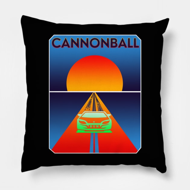 Cannonball Car Run Pillow by Loweryo Judew