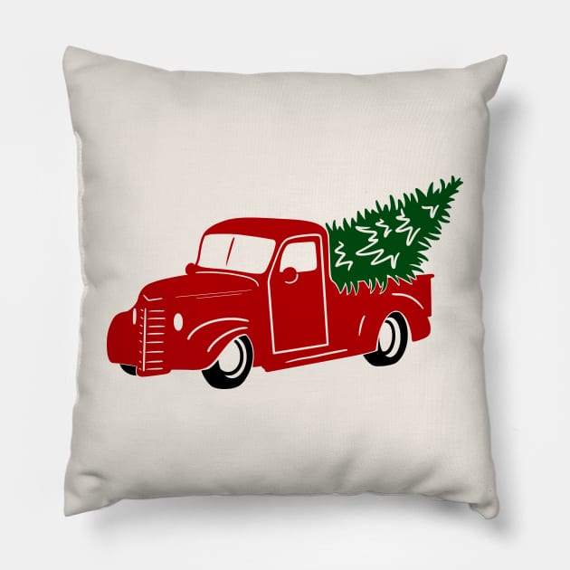 Christmas Tree Truck Pillow by Likeable Design