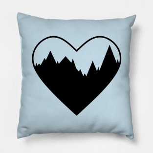 Mountain Heart (Black) Pillow