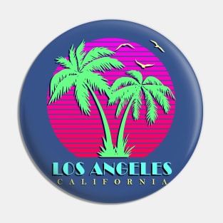 Los Angeles California Palm Trees Sunset Pin