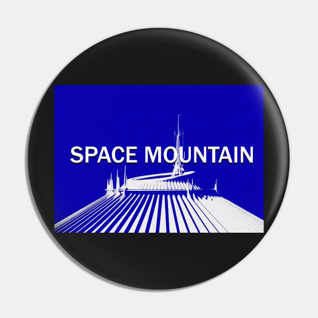 Space Mountain blue and white design Pin by dltphoto