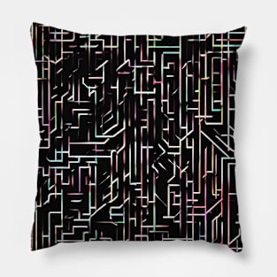 Neon lines pattern Pillow