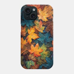 Orange Autumn Fallen Maple Leaves Halloween Thanksgiving Phone Case